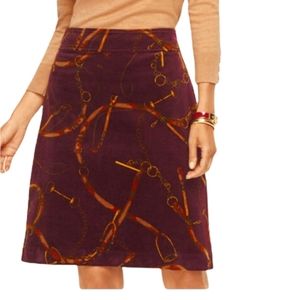 Talbots Equestrian Print Corduroy Skirt - 4